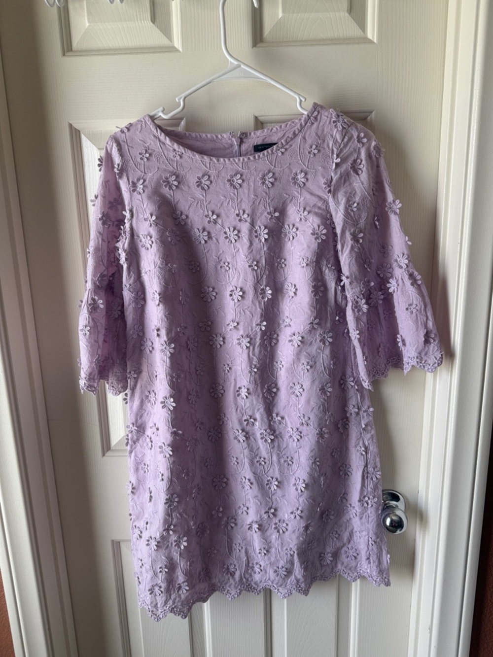 Ann Taylor Lilac Eyelet Shift Dress